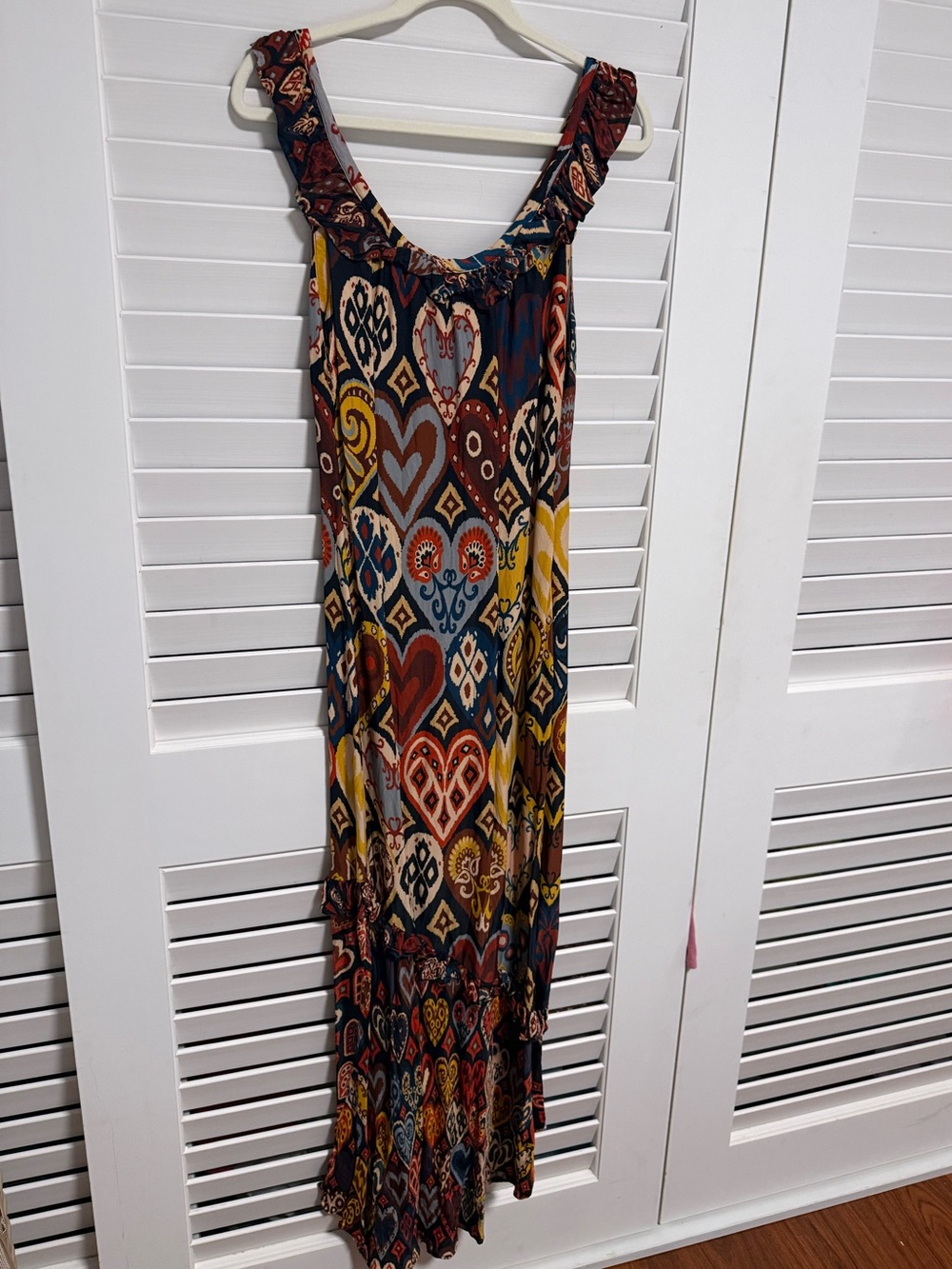 FARM Rio Geometric & Heart Print Maxi Dress 🍂 True or Deep Autumn color season 🔥
